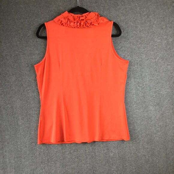 Essentials by Milano Ruffle Front Sleeveless Tank Blouse Sz L - Picture 3 of 6